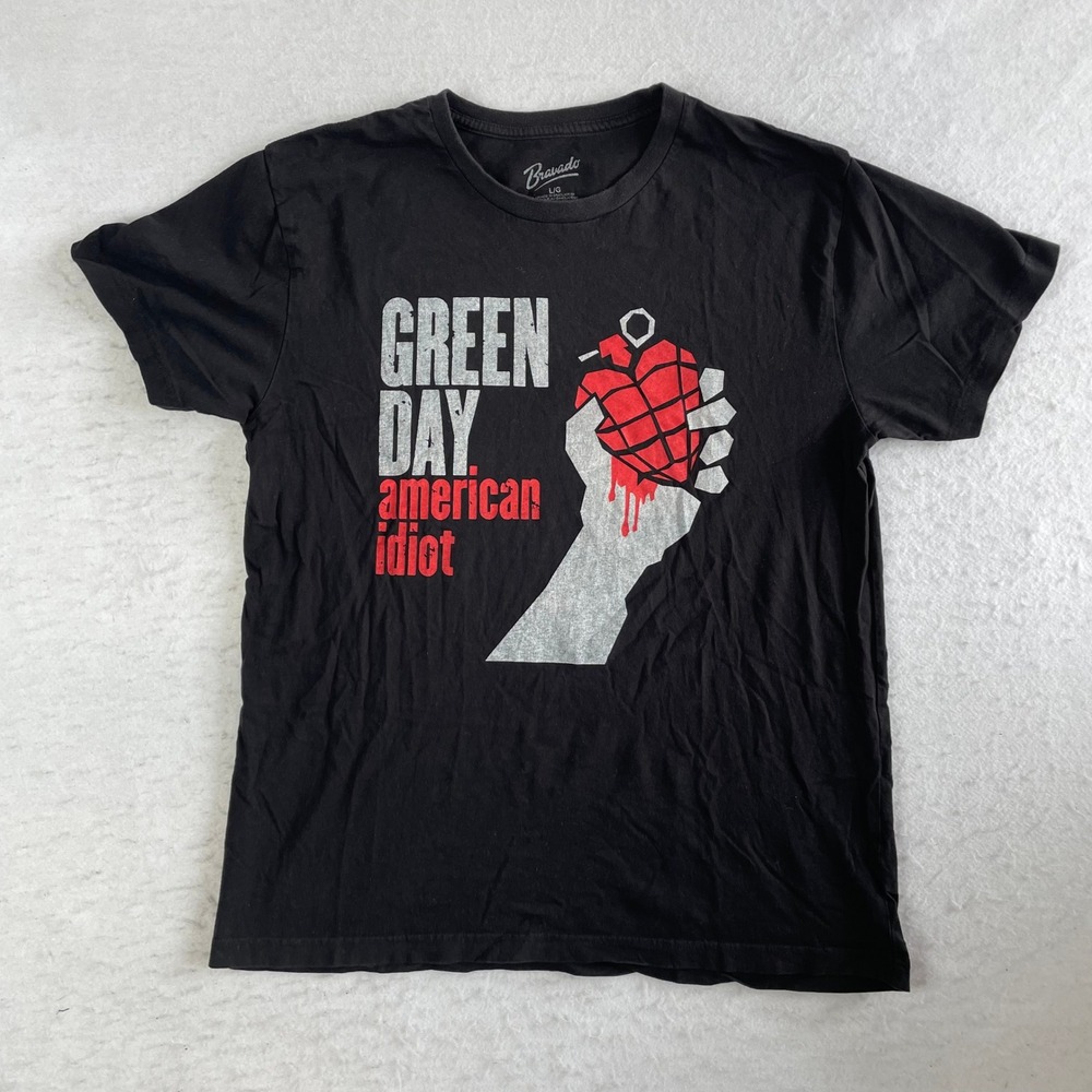 Bravado Green Day American Idiot T-Shirt L Black Graphic Band Tee Short Sleeve